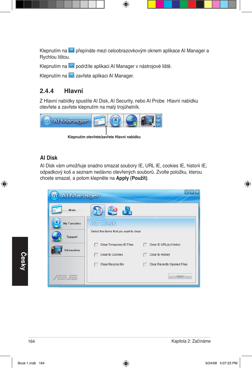 Česky, 4 hlavní | Asus Essentio ES5000 User Manual | Page 165 / 174