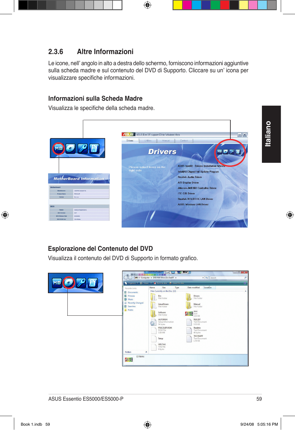 Italiano 2.3.6 altre informazioni | Asus Essentio ES5000 User Manual | Page 60 / 174