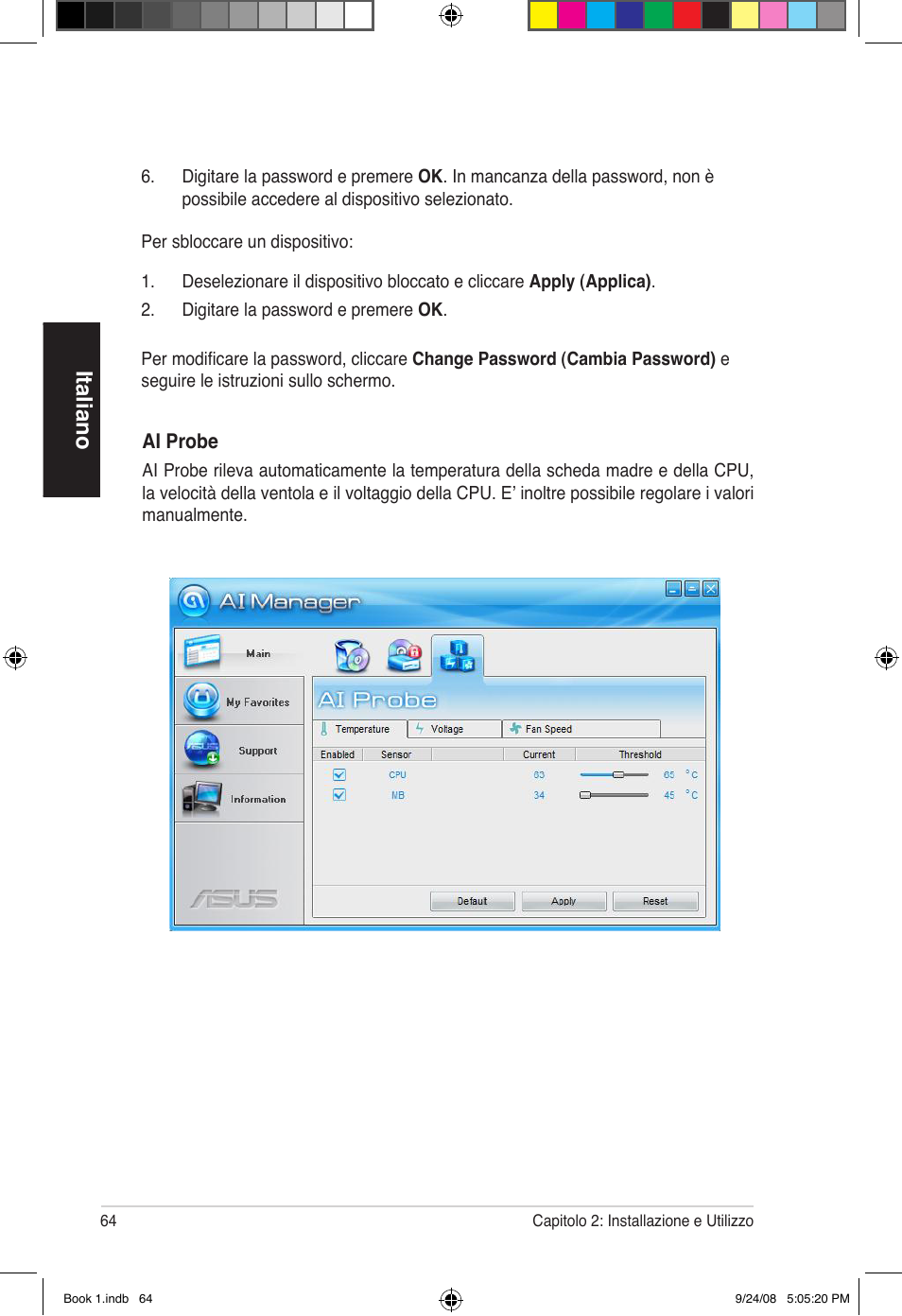 Italiano | Asus Essentio ES5000 User Manual | Page 65 / 174