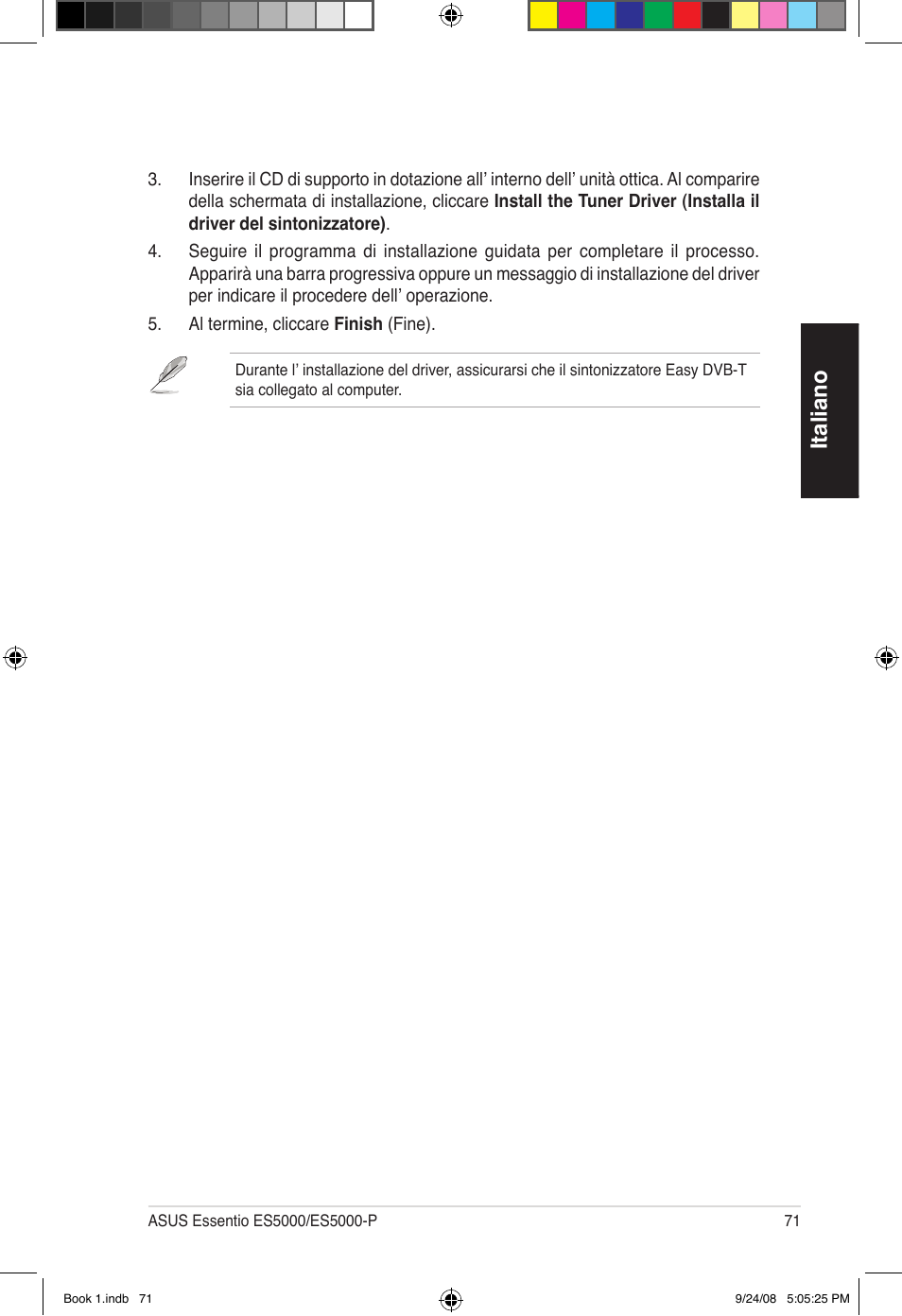 Italiano | Asus Essentio ES5000 User Manual | Page 72 / 174