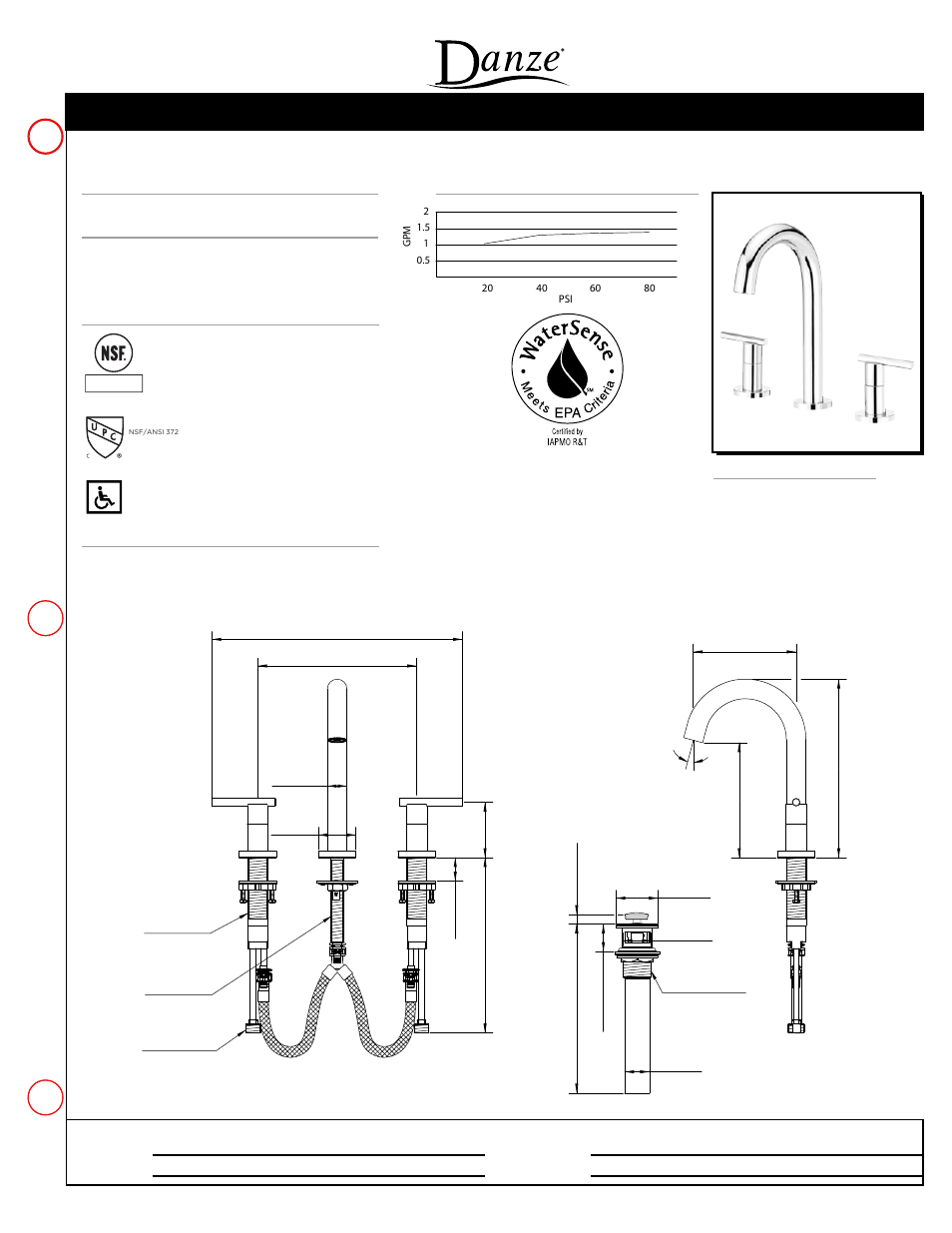 Danze D304558 - Spec Sheets User Manual | 1 page