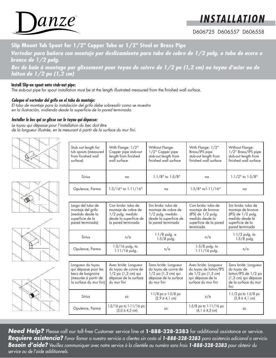 Danze D606558 - Installation Manual User Manual | 4 pages