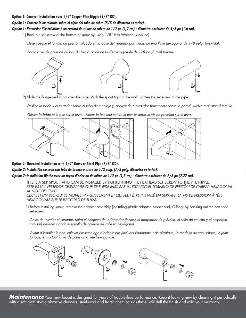 Maintenance | Danze D606558 - Installation Manual User Manual | Page 2 / 4