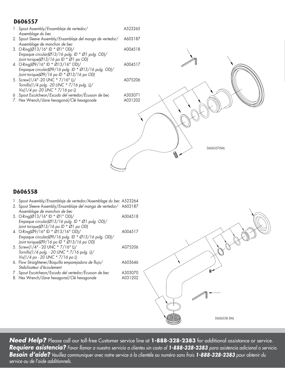 Need help, Requiere asistencia, Besoin d’aide | Danze D606558 - Installation Manual User Manual | Page 4 / 4
