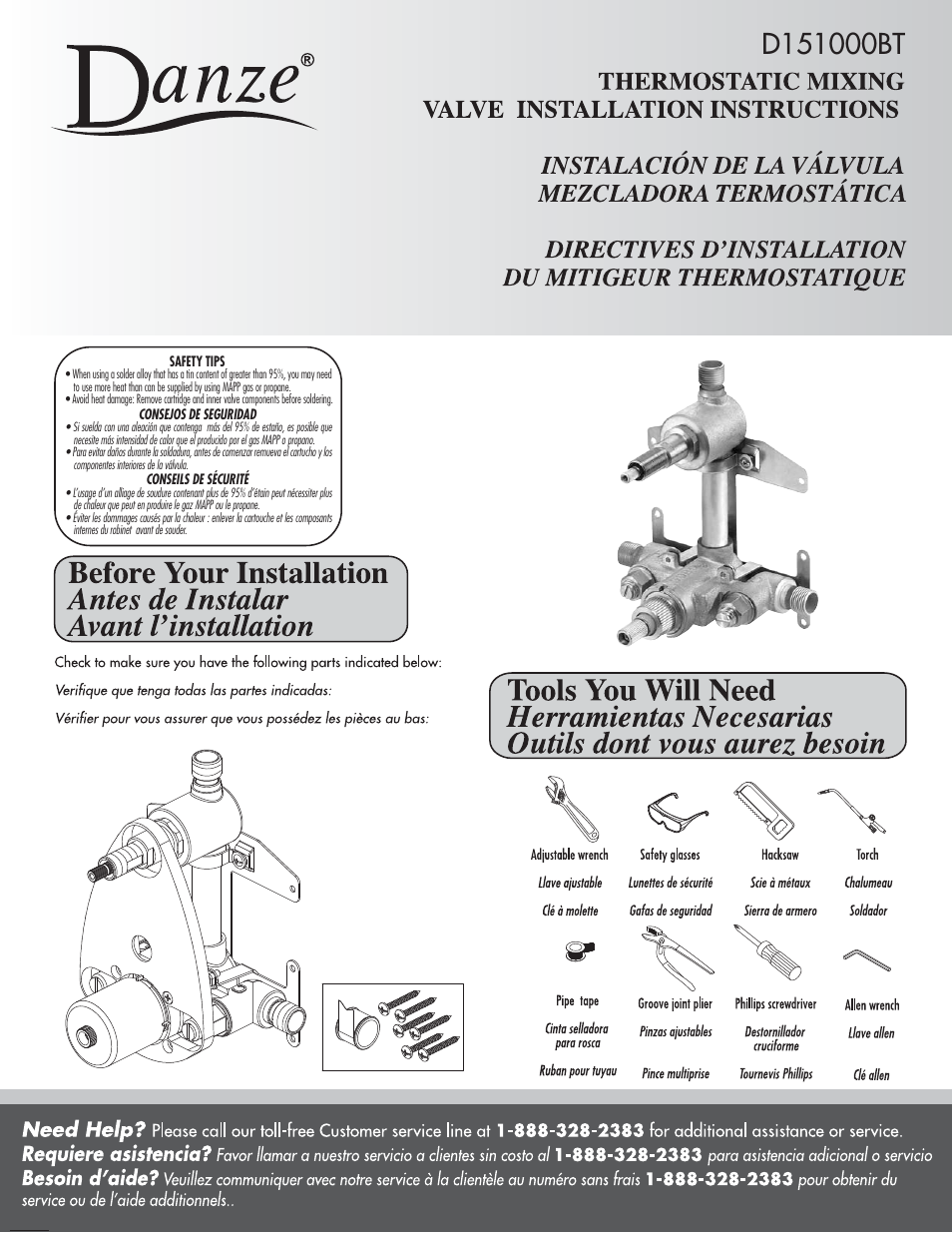 Danze D151000BT - Installation Manual User Manual | 8 pages