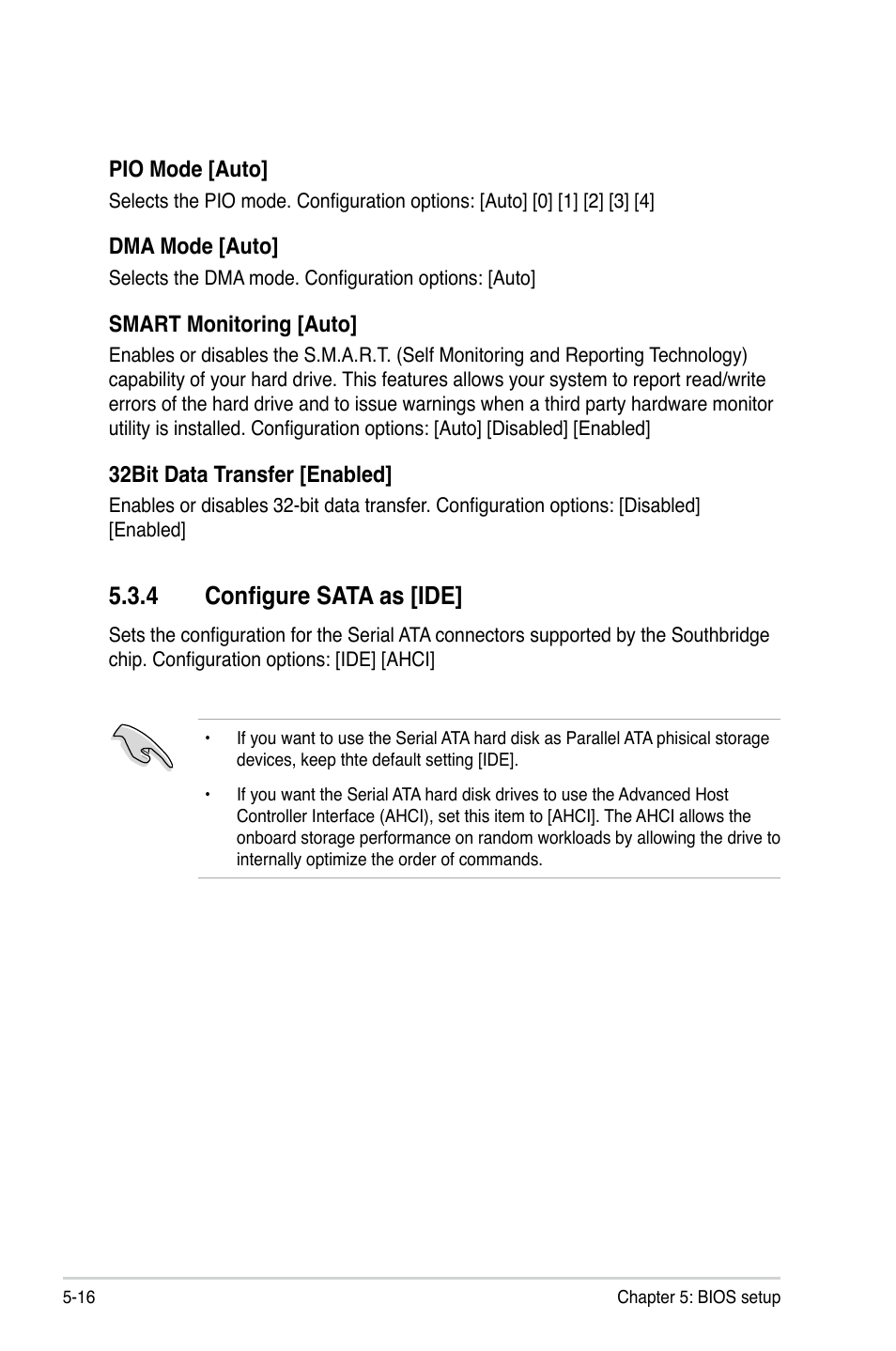 4 configure sata as, Configure sata as -16, 4 configure sata as [ide | Asus T3-P5G43 User Manual | Page 78 / 104