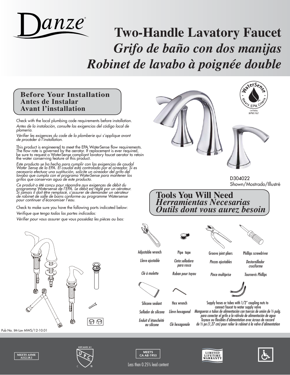 Danze D304010 - Installation Manual User Manual | 6 pages