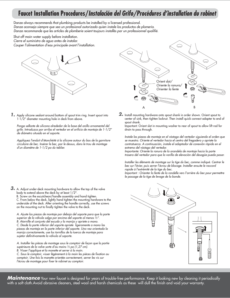 Maintenance | Danze D304010 - Installation Manual User Manual | Page 2 / 6