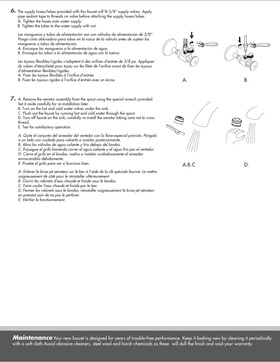 Maintenance | Danze D304010 - Installation Manual User Manual | Page 4 / 6