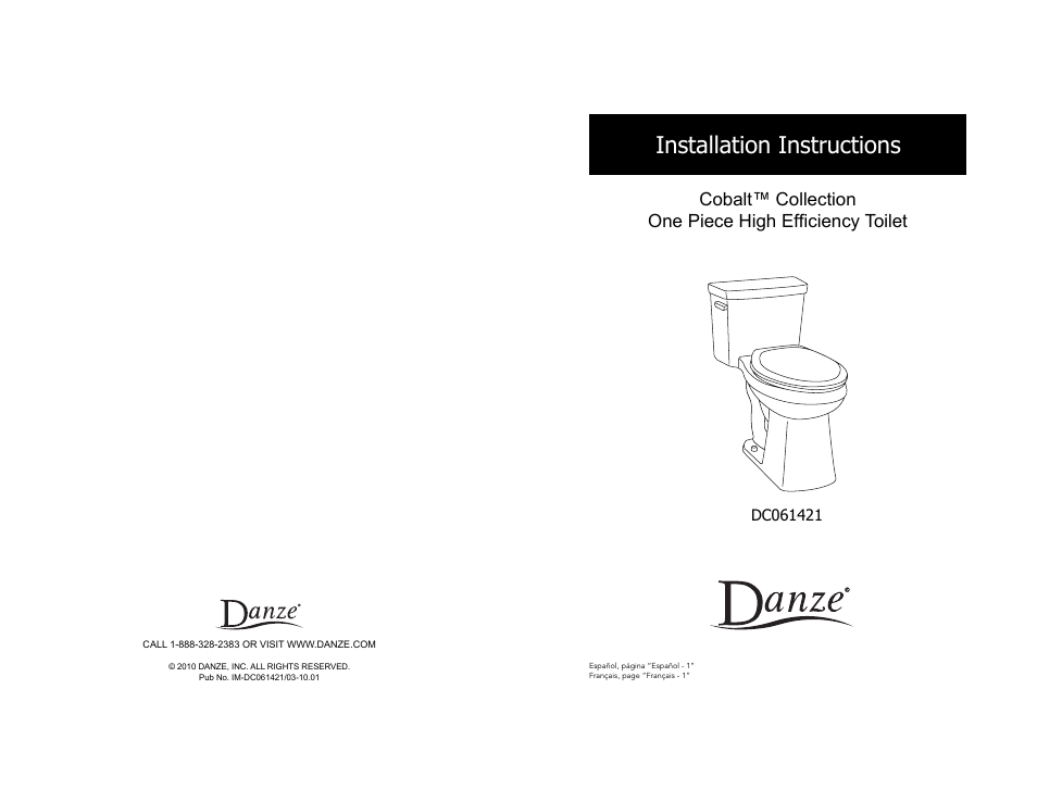 Danze DC061421 - Installation Manual User Manual | 11 pages