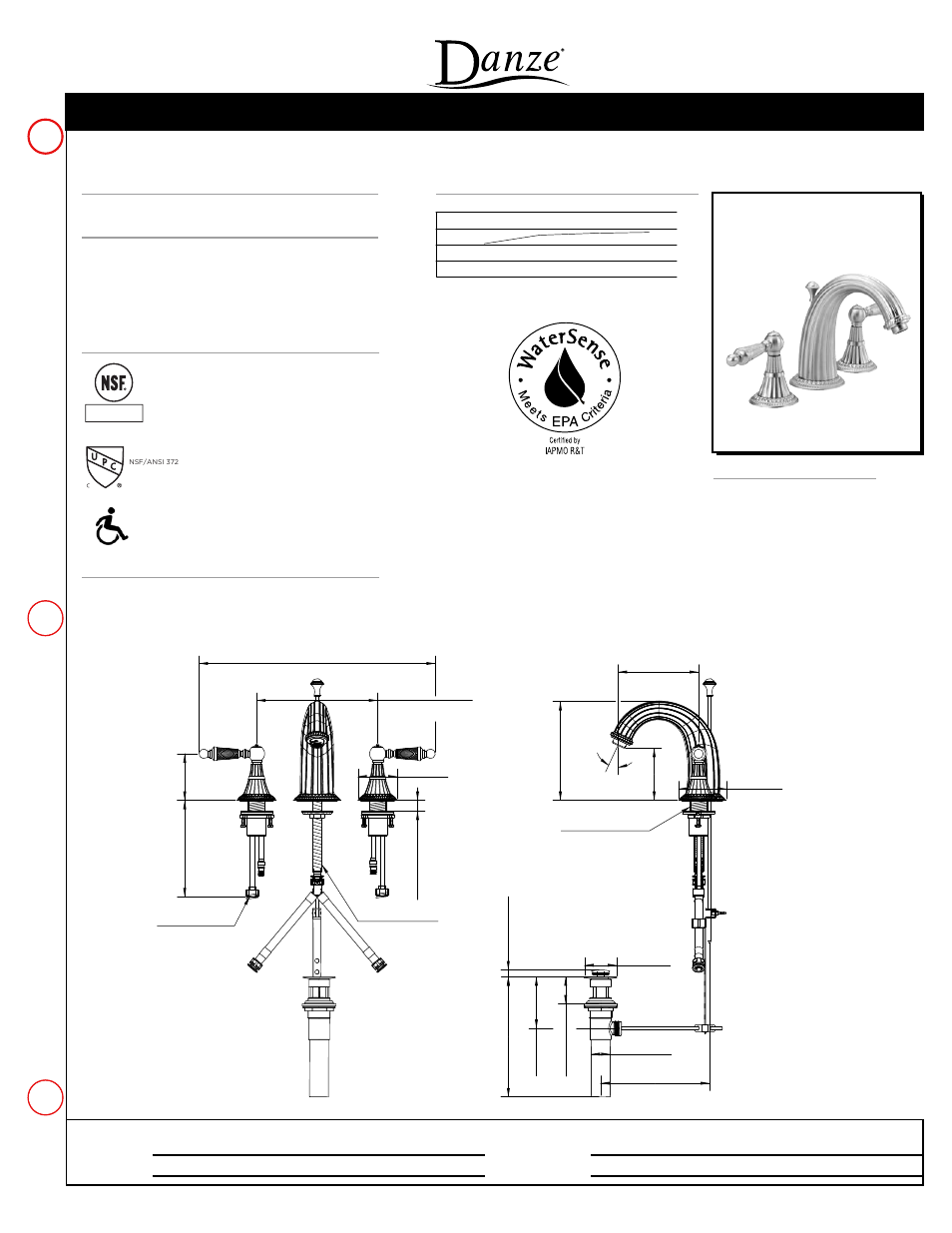 Danze COL-8SP User Manual | 1 page