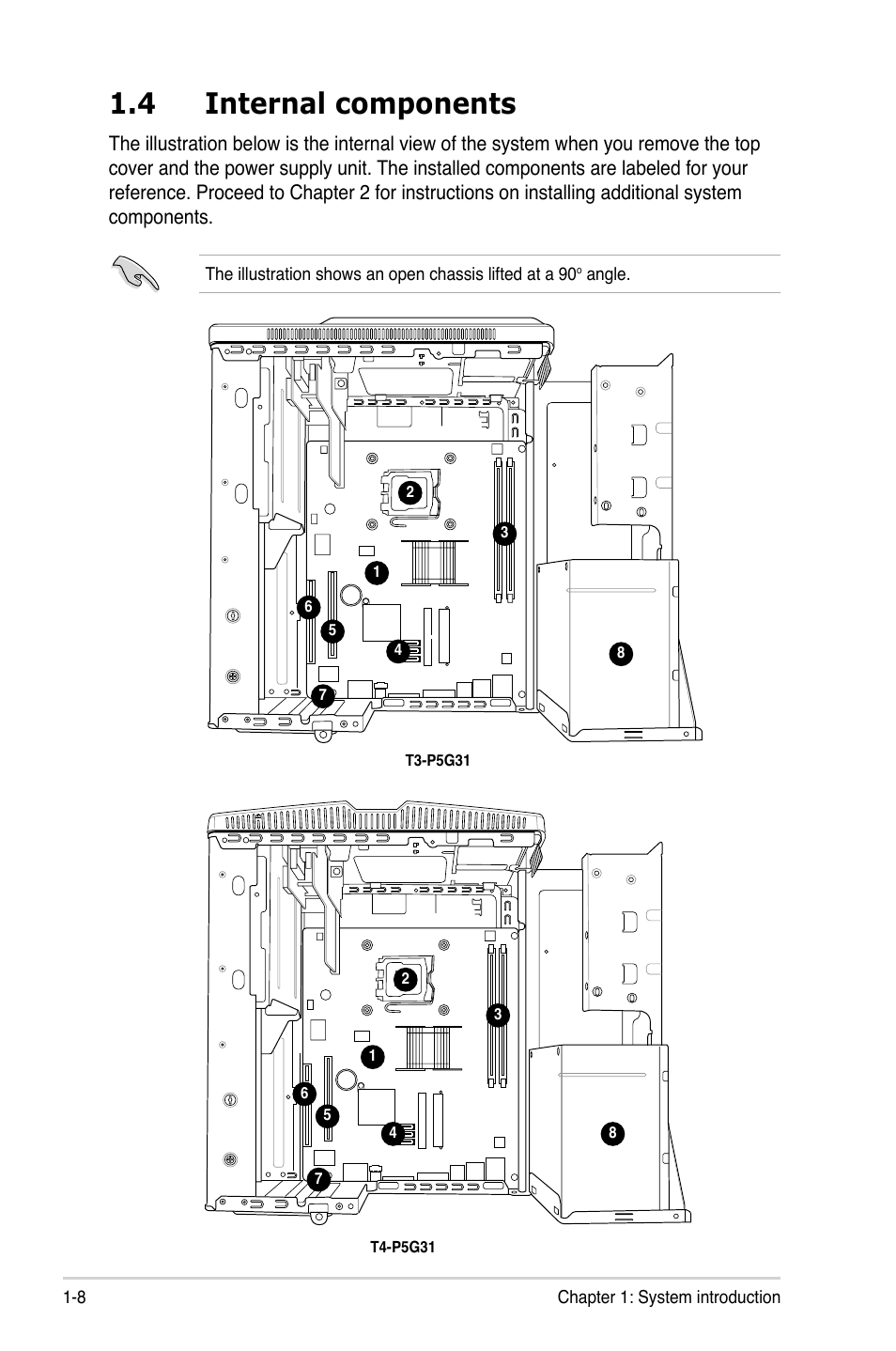 4 internal components | Asus T3-P5G31 User Manual | Page 18 / 92