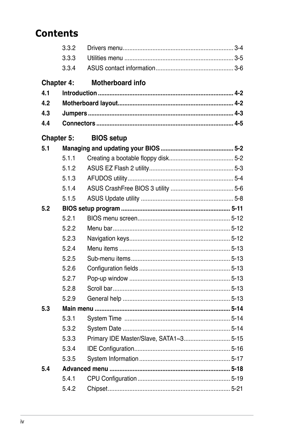 Asus T3-P5G31 User Manual | Page 4 / 92