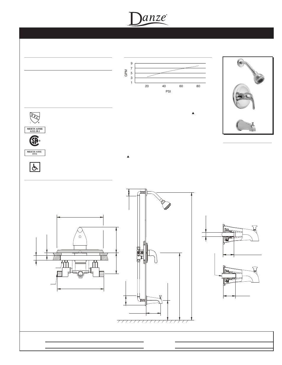 Danze D510011 - Spec Sheets User Manual | 2 pages