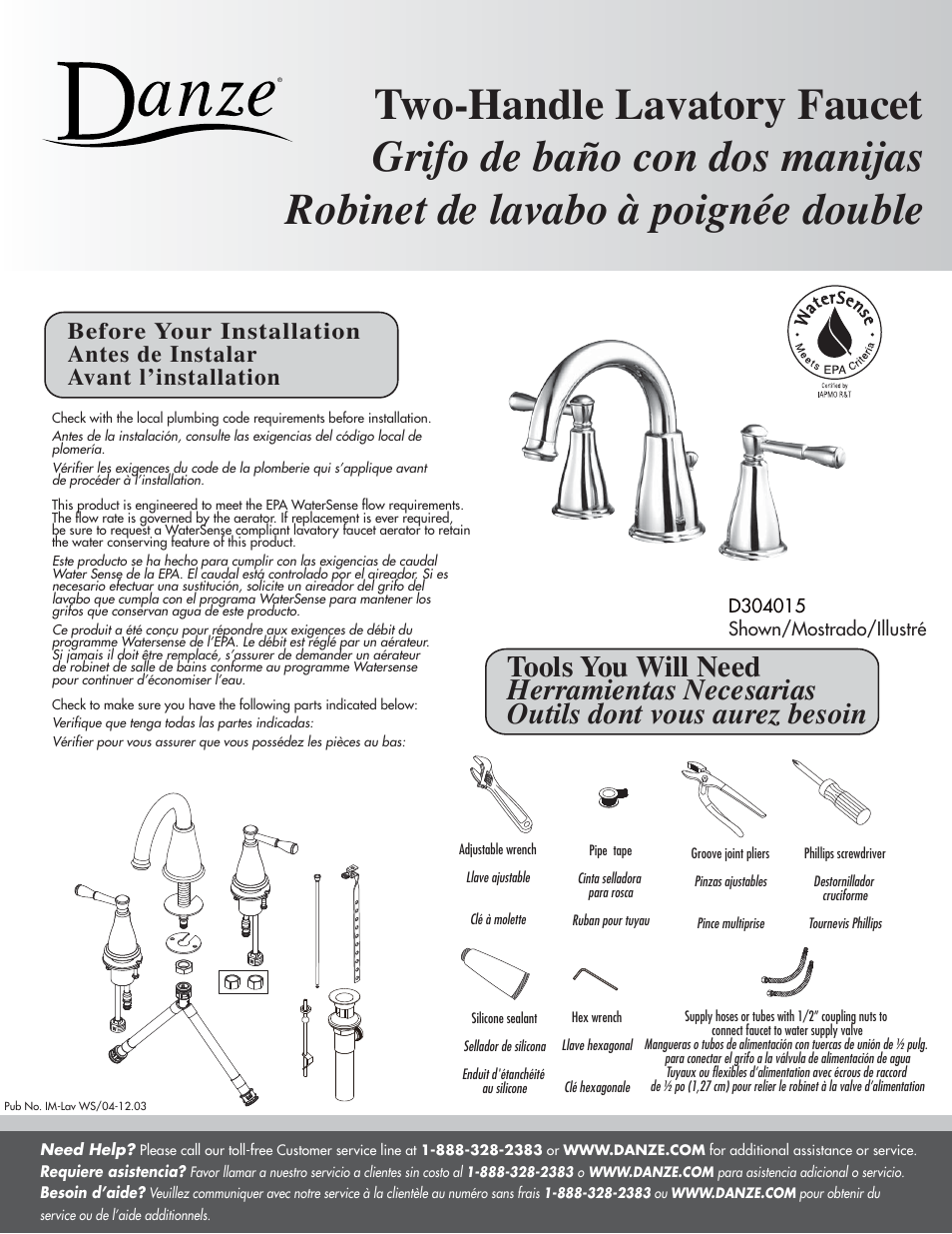 Danze D304058 - Installation Manual User Manual | 7 pages