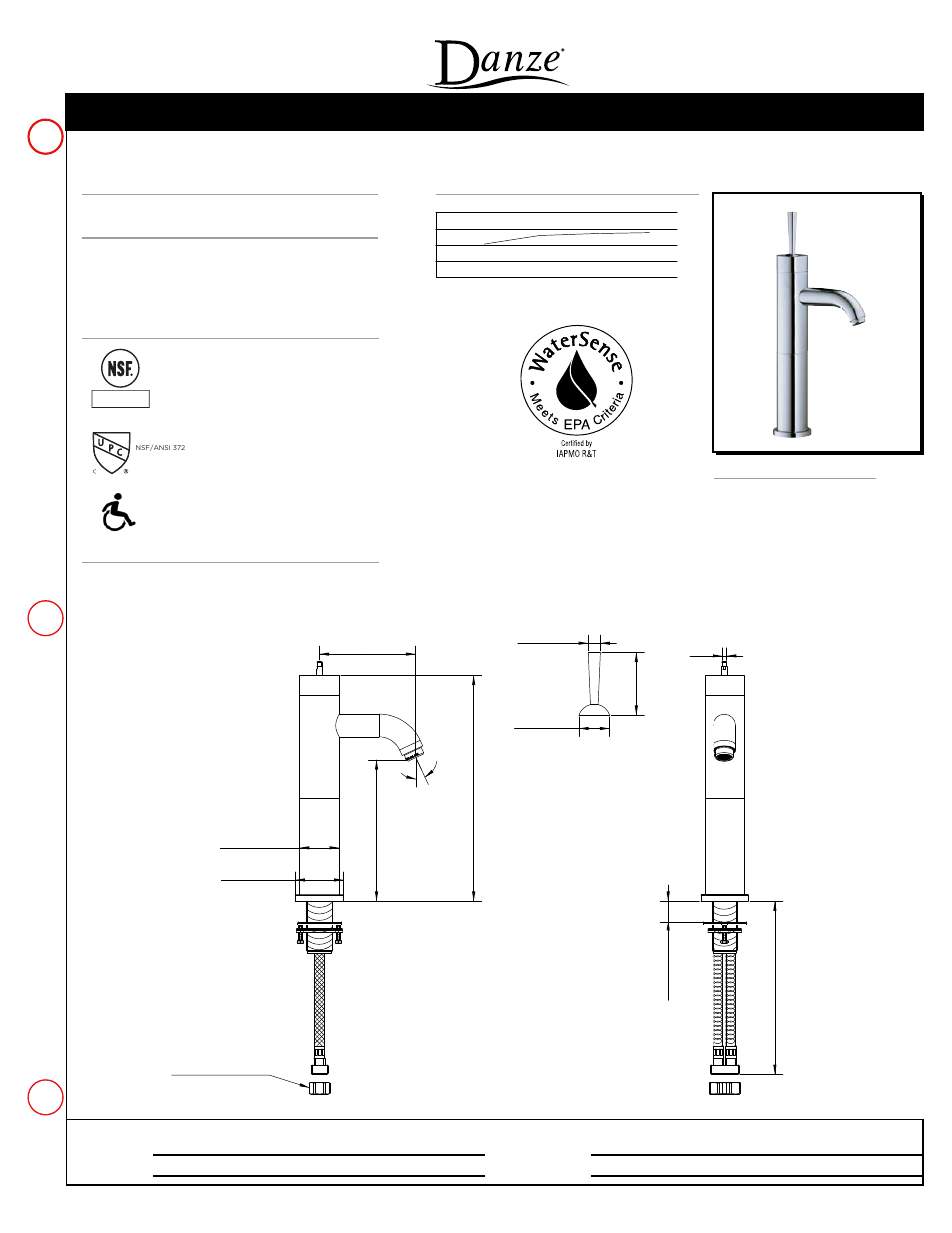 Danze SAM-MTL User Manual | 1 page