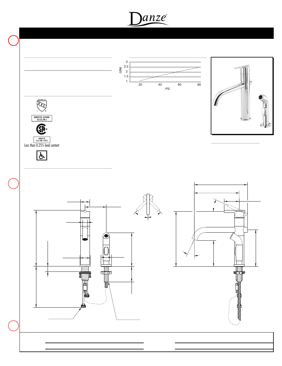 Danze D405558 User Manual | 1 page