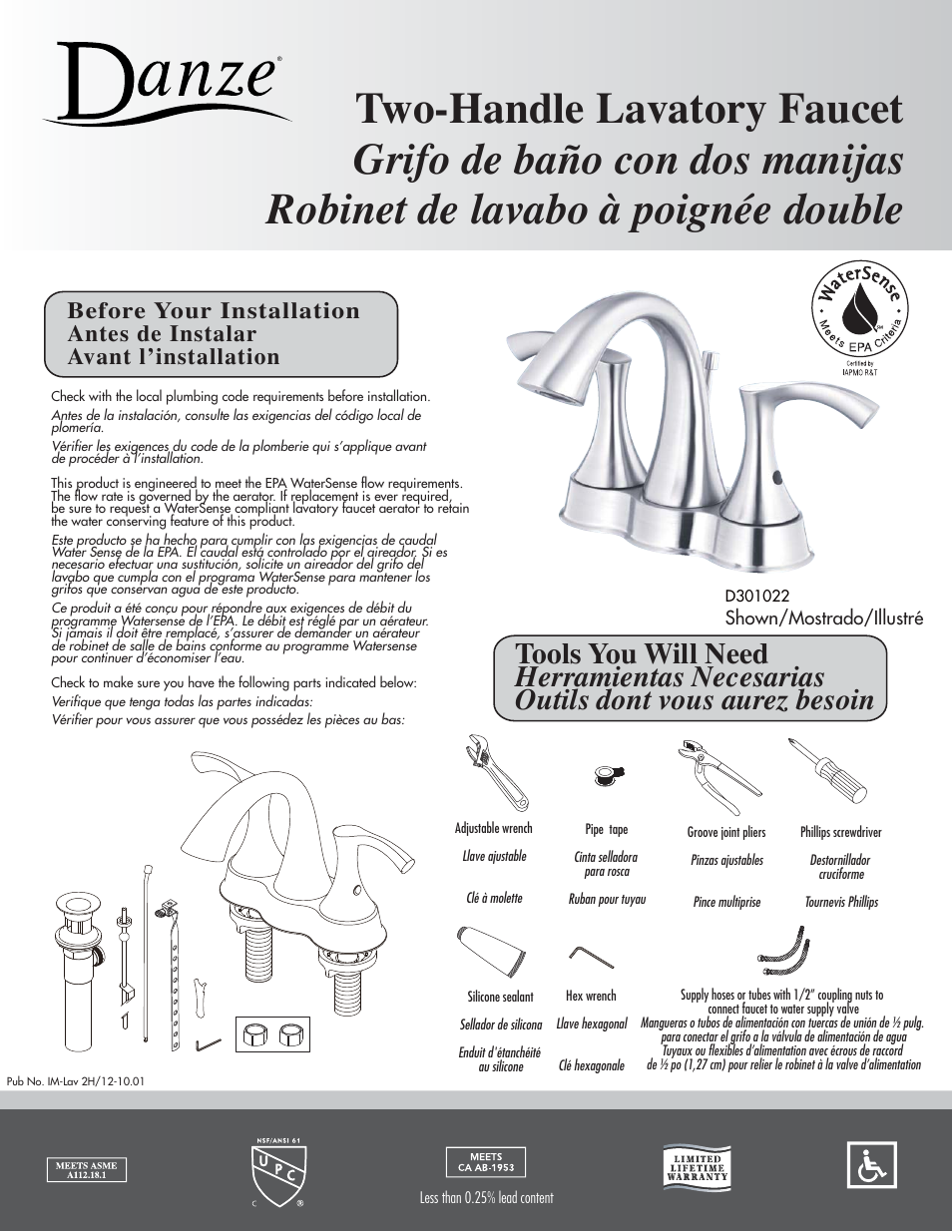 Danze D301030 - Installation Manual User Manual | 4 pages