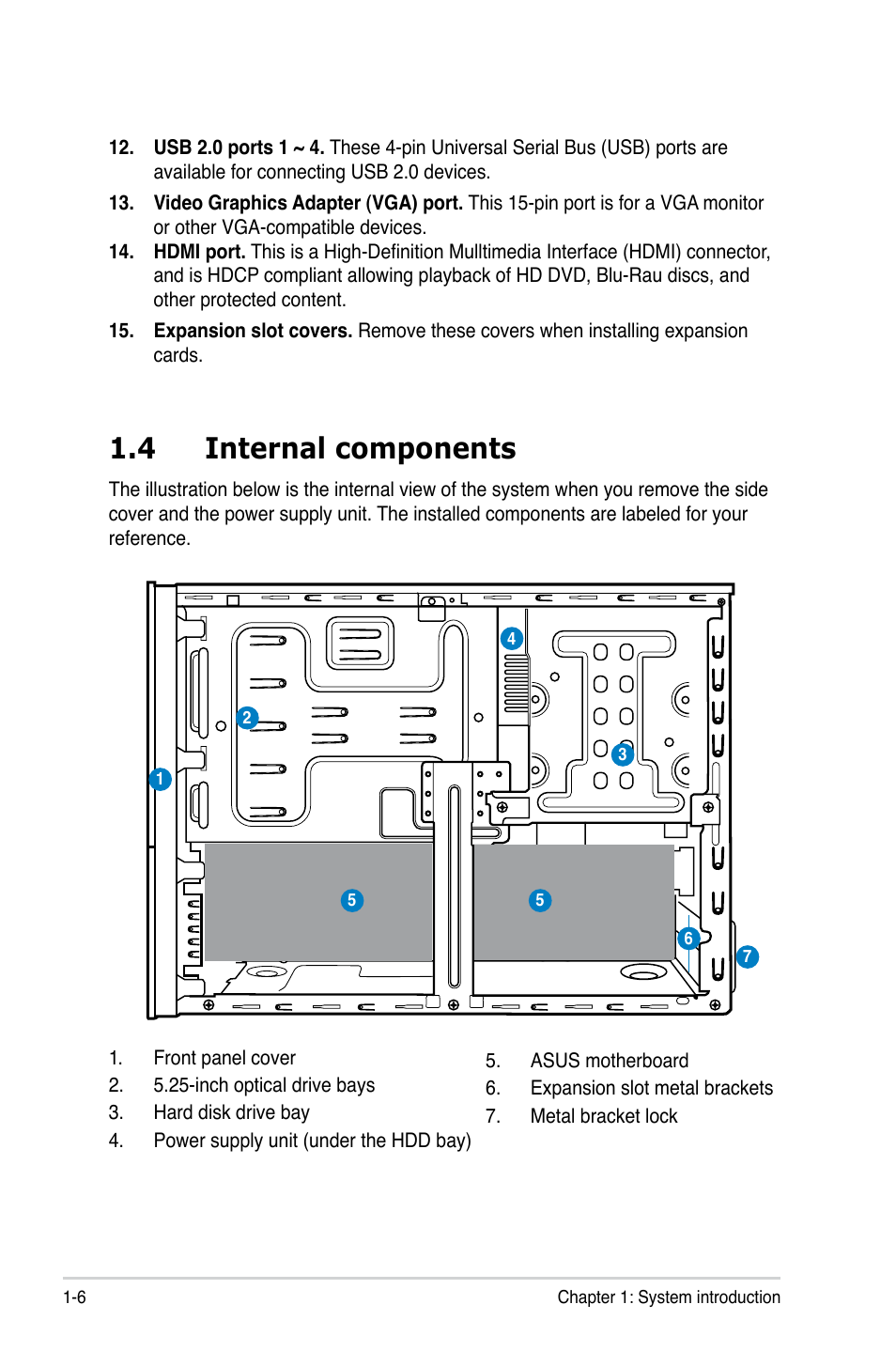 4 internal components | Asus P6-M4A3000E User Manual | Page 14 / 59