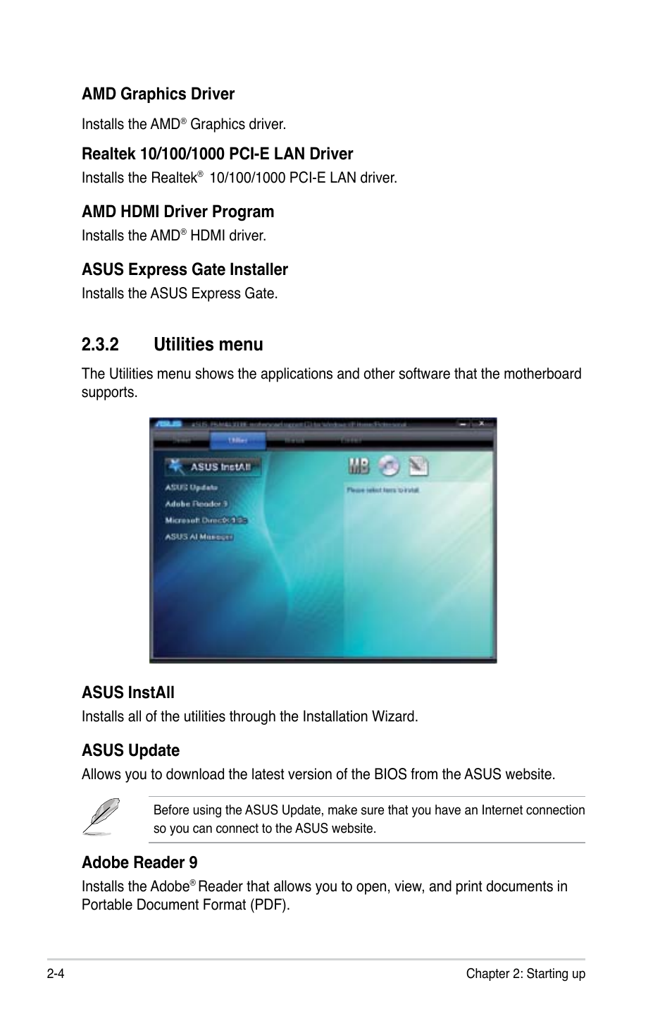 Utilities.menu | Asus P6-M4A3000E User Manual | Page 20 / 59