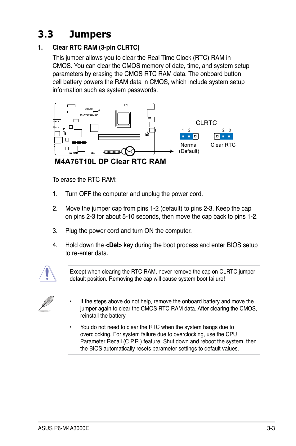 3 jumpers | Asus P6-M4A3000E User Manual | Page 27 / 59