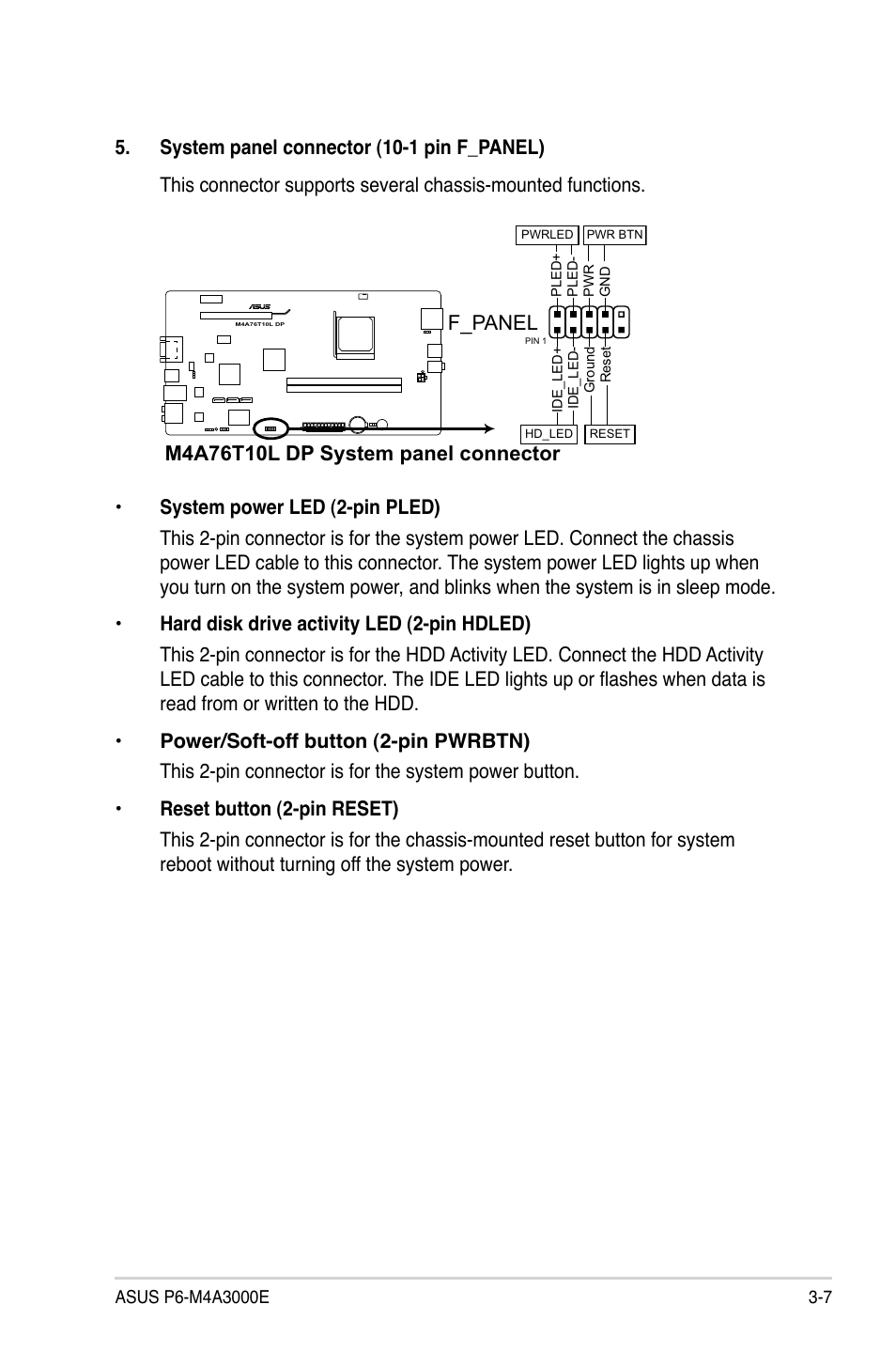 F_panel | Asus P6-M4A3000E User Manual | Page 31 / 59