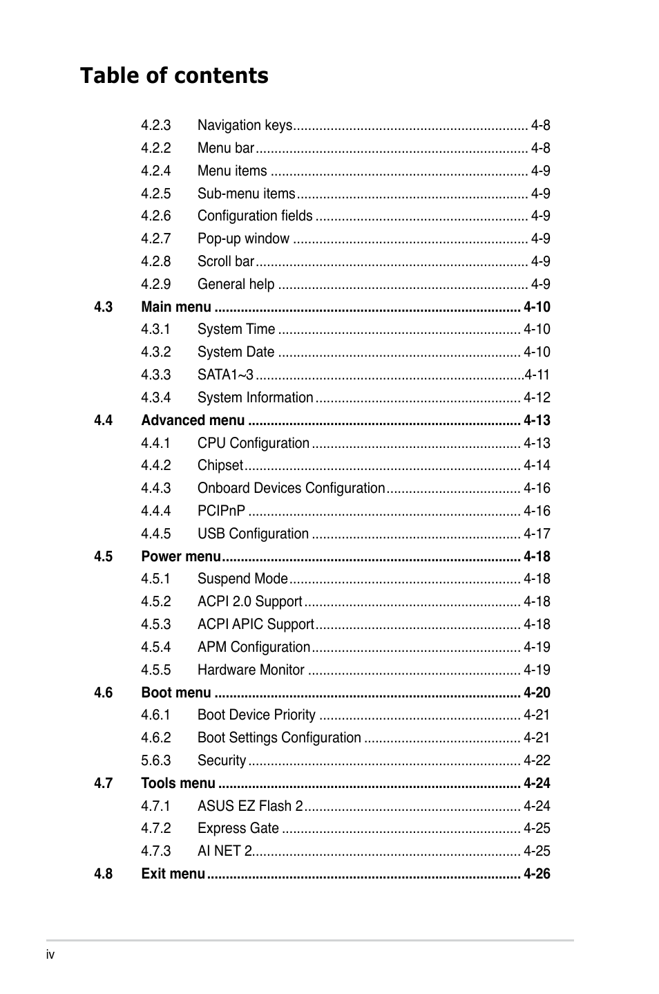 Asus P6-M4A3000E User Manual | Page 4 / 59