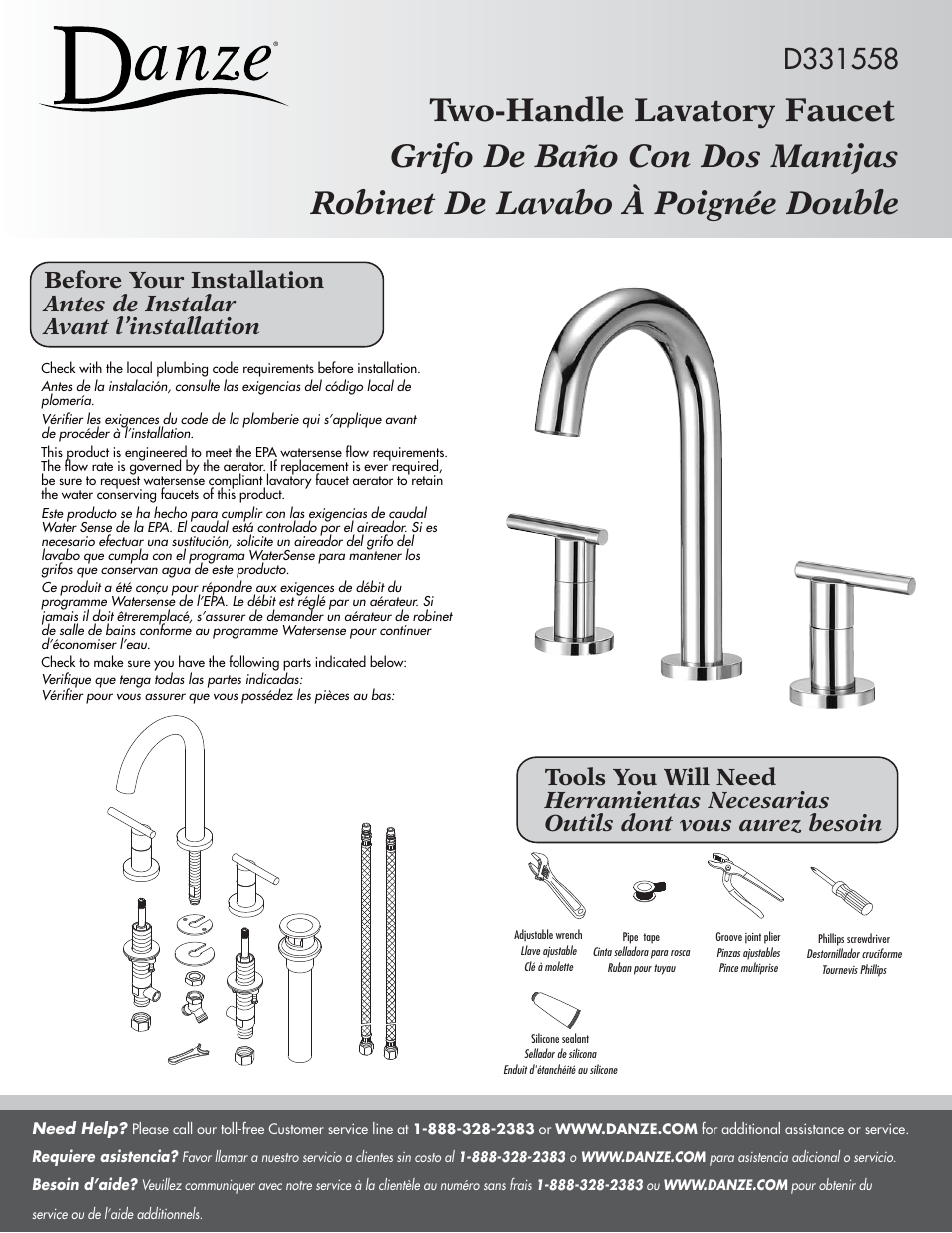 Danze D331558 - Installation Manual User Manual | 7 pages