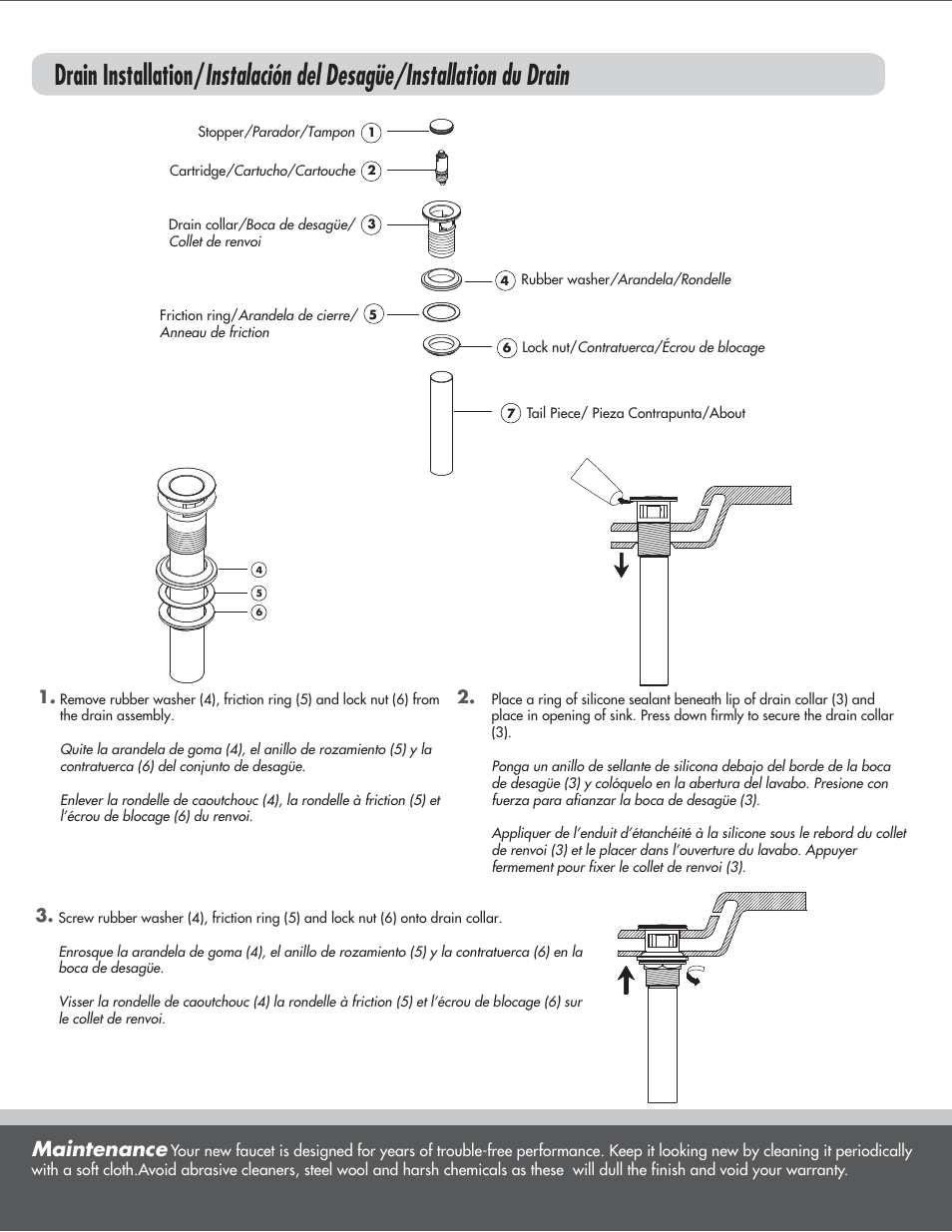 Maintenance | Danze D331558 - Installation Manual User Manual | Page 4 / 7