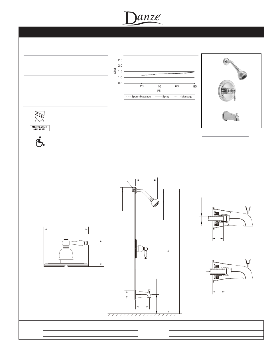 Danze D503555T - Spec Sheets User Manual | 1 page