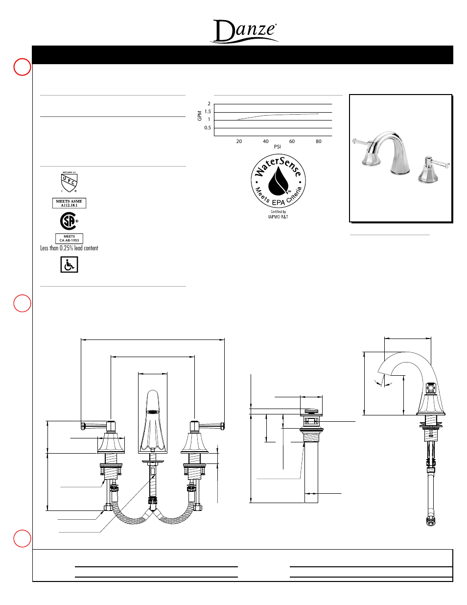 Danze D304268 - Spec Sheets User Manual | 1 page
