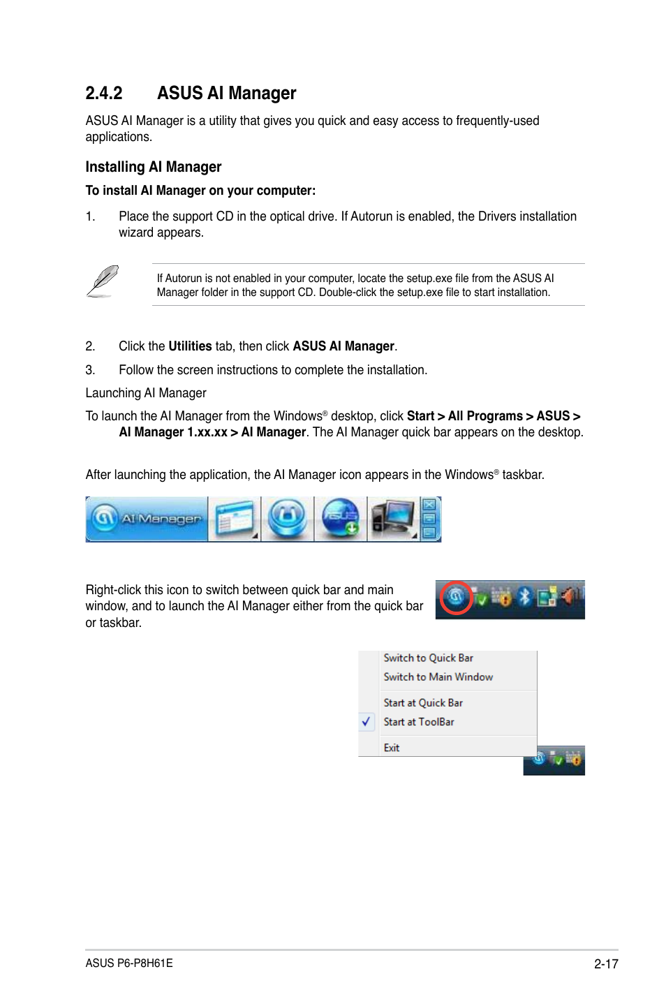 2 asus ai manager, Asus ai manager -17 | Asus P6-P8H61E User Manual | Page 33 / 75