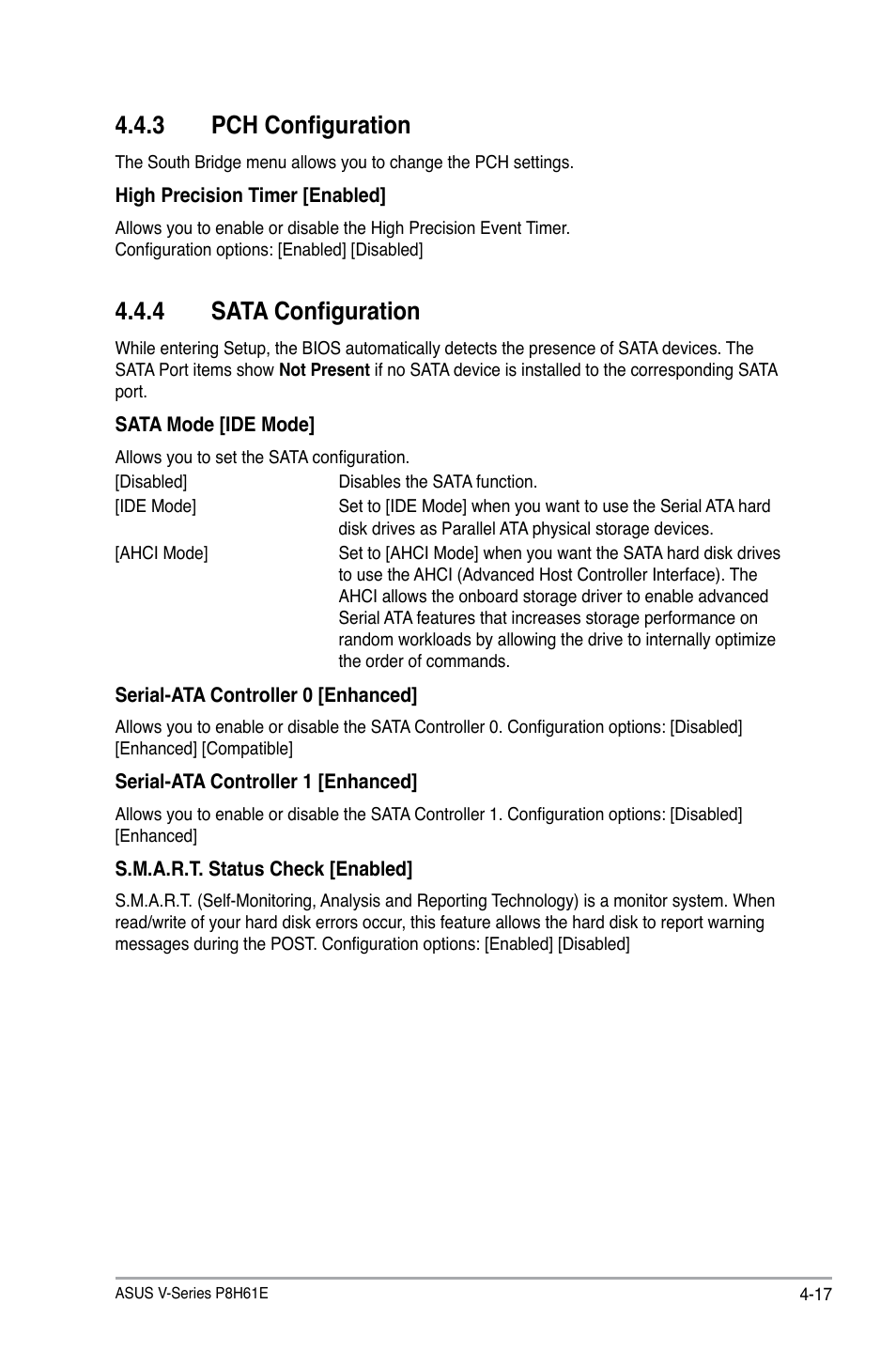 3 pch configuration, 4 sata configuration, Pch configuration -17 | Sata configuration -17 | Asus P6-P8H61E User Manual | Page 67 / 75