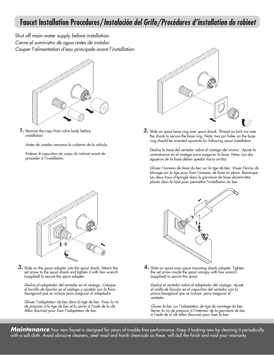 Maintenance | Danze D216044T - Installation Manual User Manual | Page 2 / 7