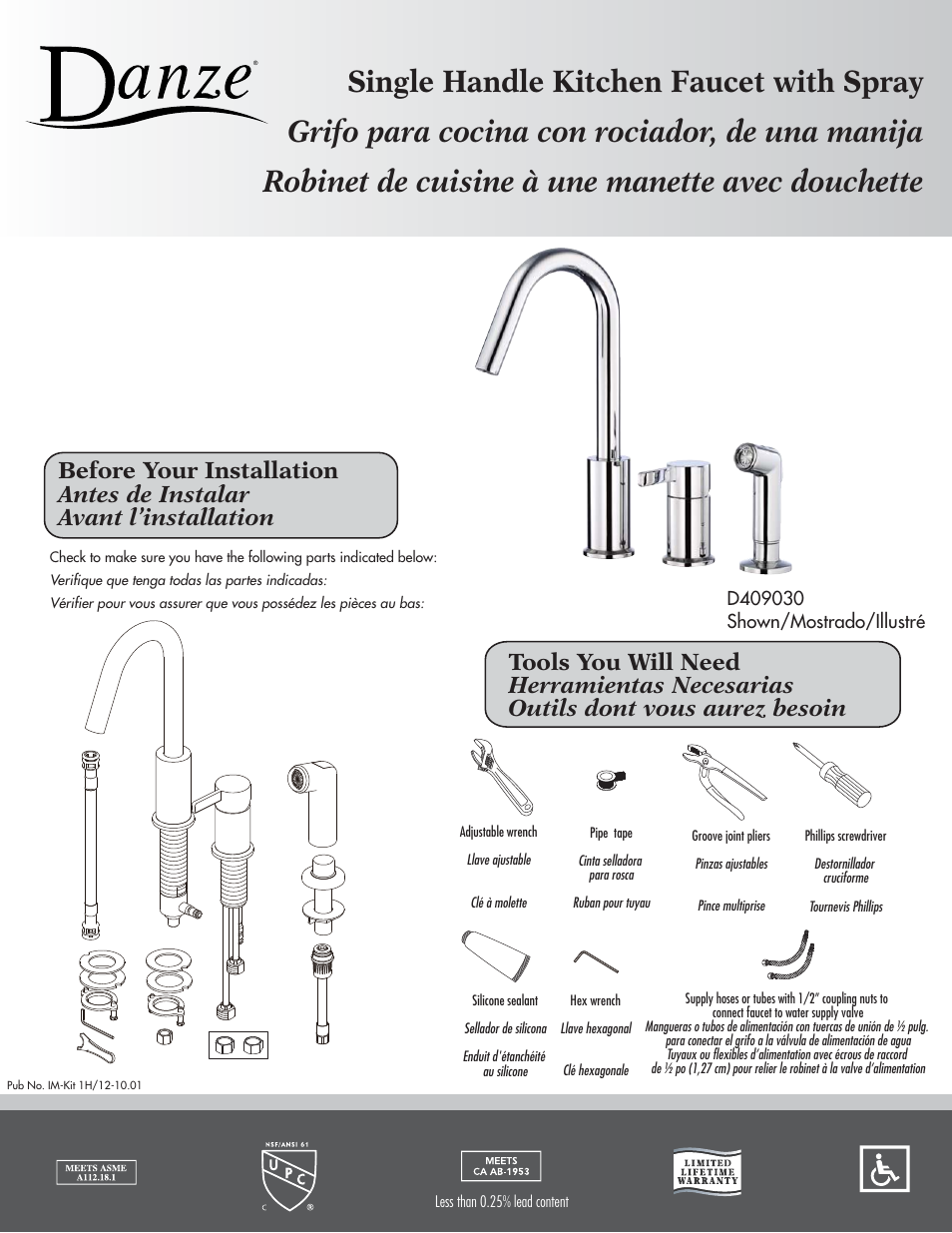 Danze D409030 - Installation Manual User Manual | 6 pages