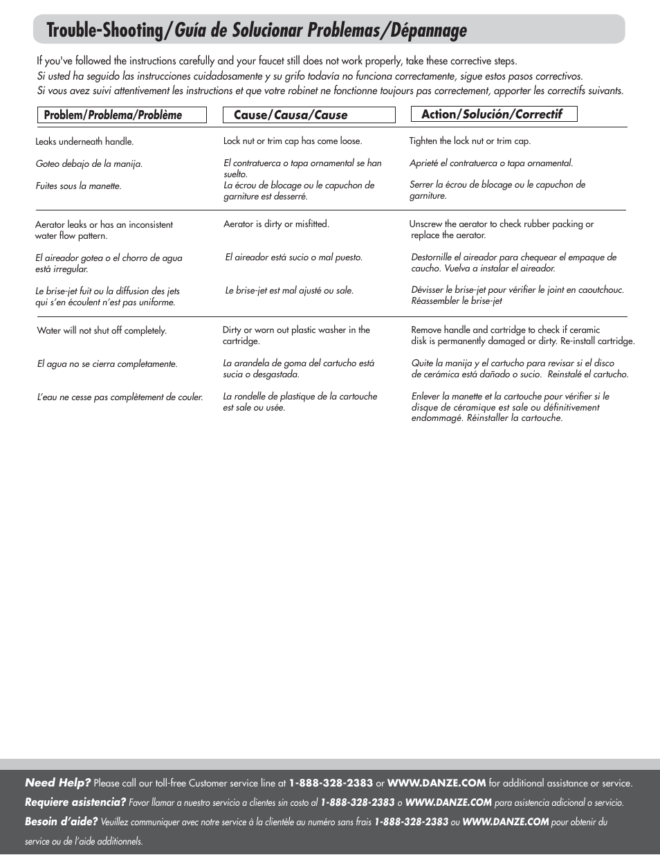 Danze D409030 - Installation Manual User Manual | Page 6 / 6