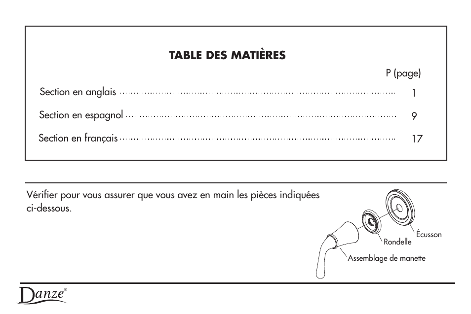 D5609-french.pdf, Présentation de produit | Danze D560954 - Installation Manual User Manual | Page 18 / 26