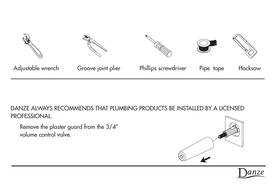 Operation manual tools required | Danze D560954 - Installation Manual User Manual | Page 3 / 26