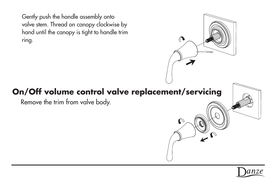 On/off volume control valve replacement/servicing | Danze D560954 - Installation Manual User Manual | Page 5 / 26