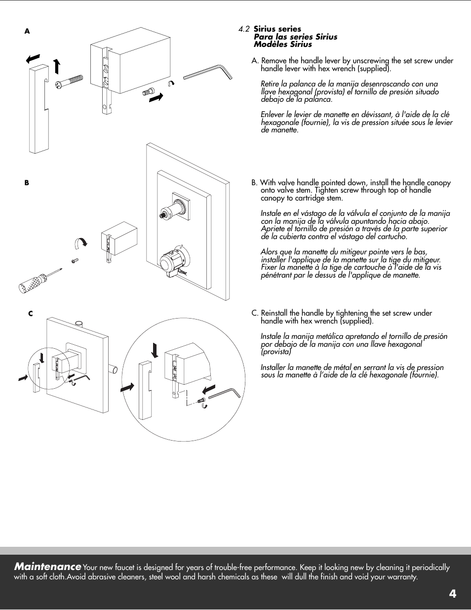 Maintenance | Danze D560140 - Installation Manual User Manual | Page 4 / 10