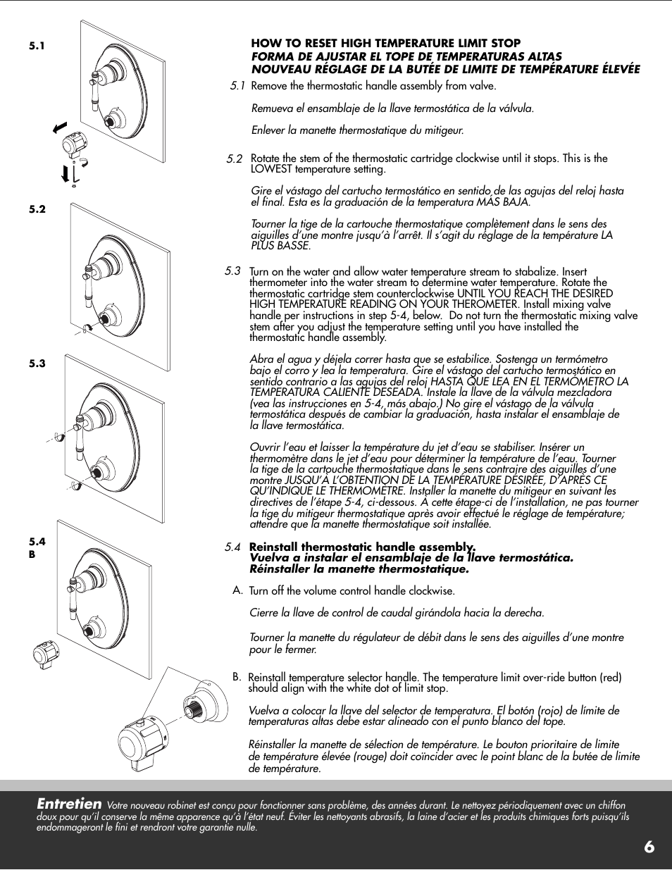 Entretien | Danze D560140 - Installation Manual User Manual | Page 6 / 10