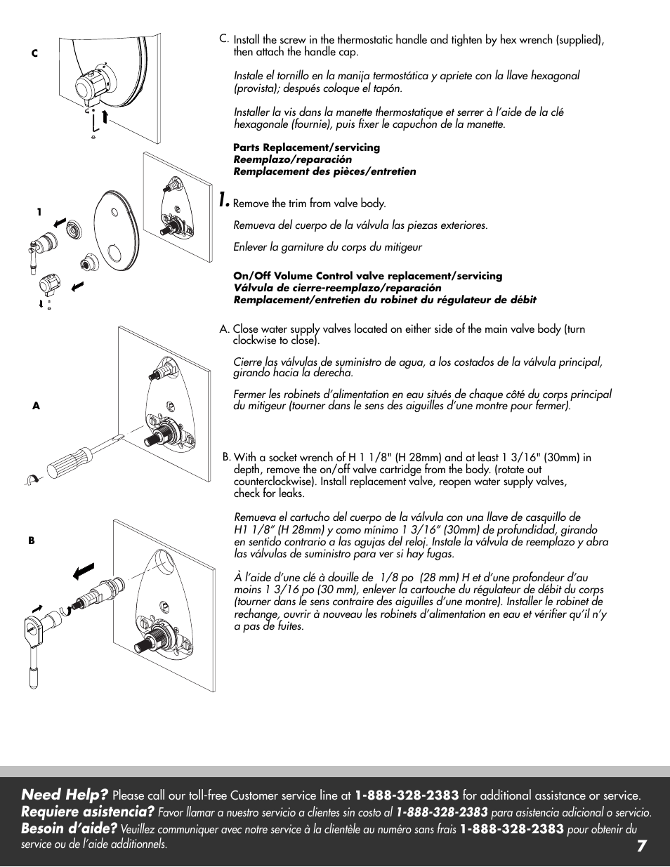 Need help, Requiere asistencia, Besoin d’aide | Danze D560140 - Installation Manual User Manual | Page 7 / 10