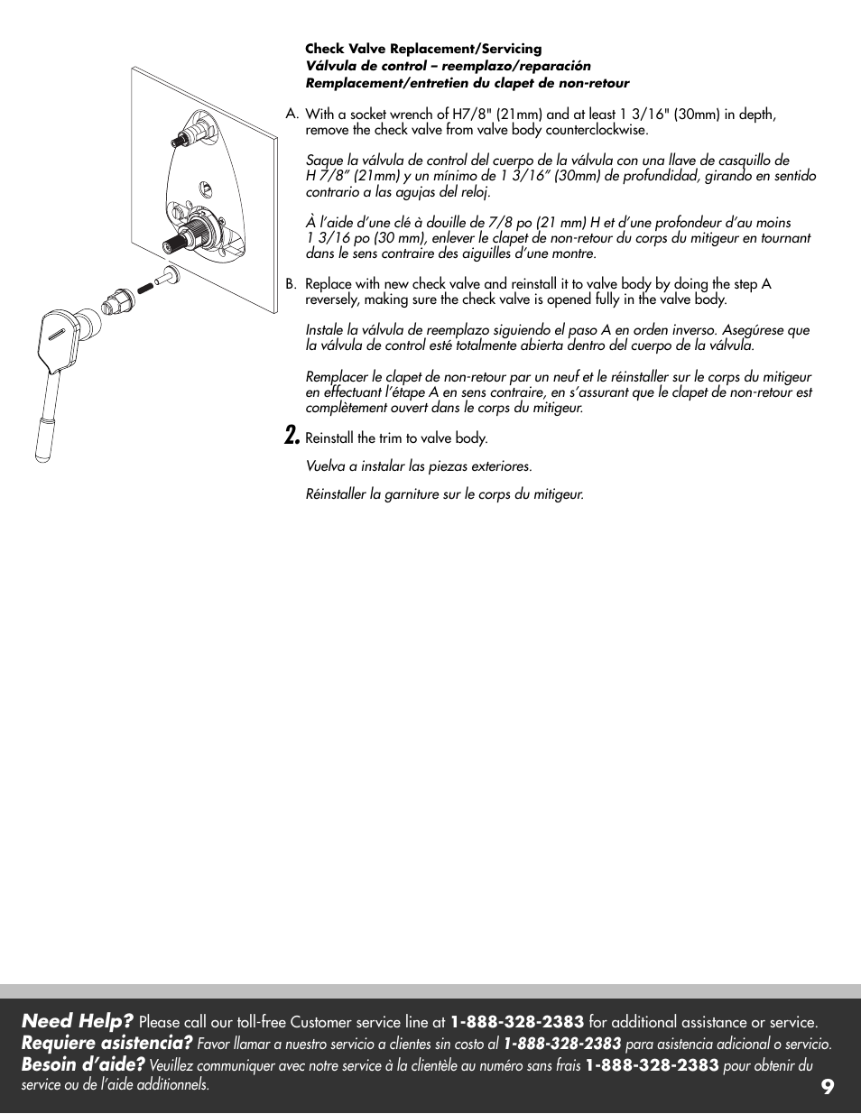 Need help, Requiere asistencia, Besoin d’aide | Danze D560140 - Installation Manual User Manual | Page 9 / 10