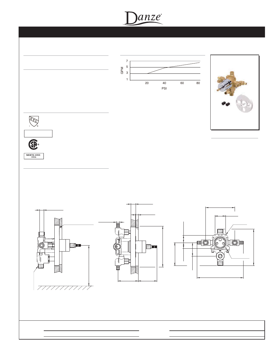 Danze D113010BT - Spec Sheets User Manual | 1 page