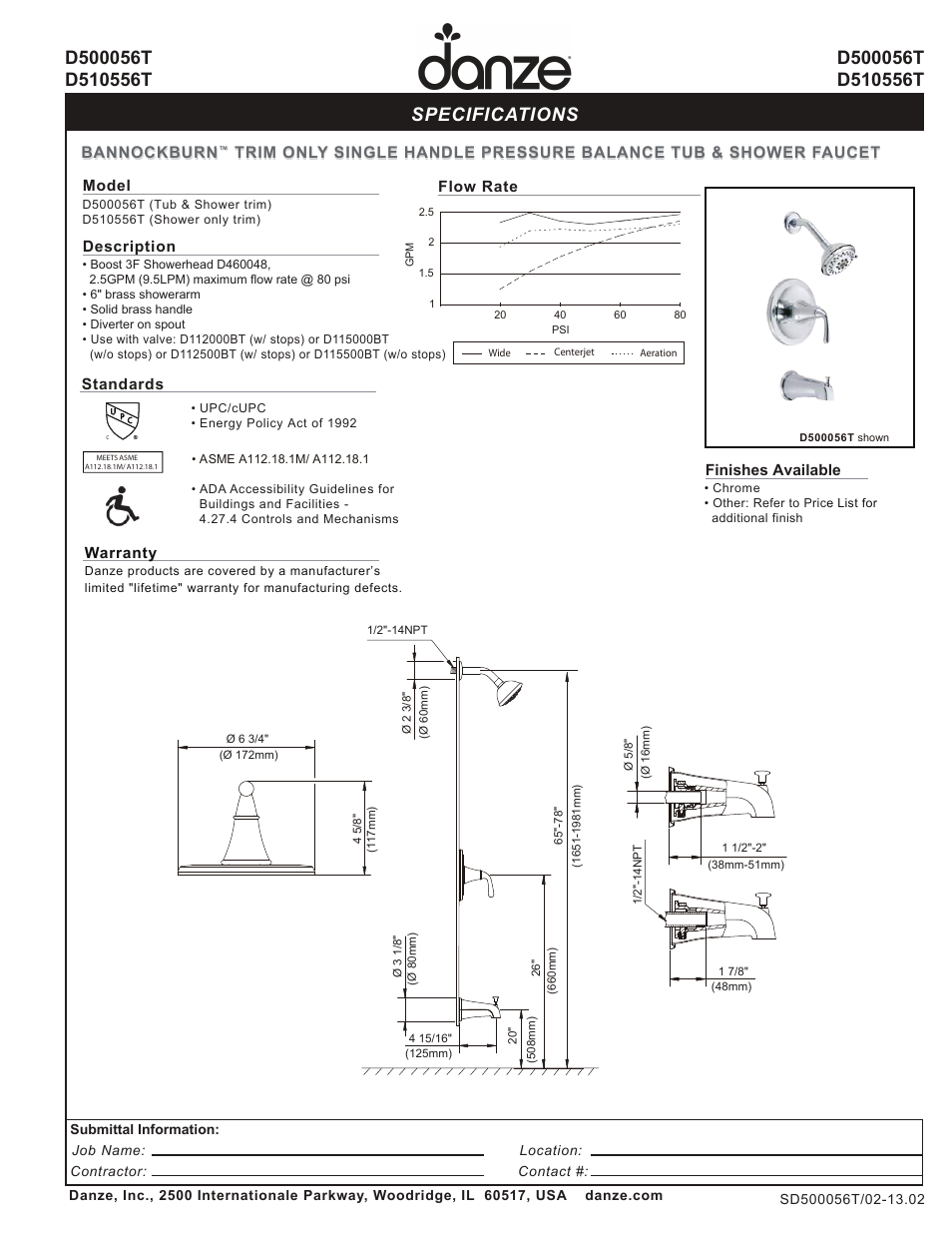 Danze D510556T User Manual | 1 page