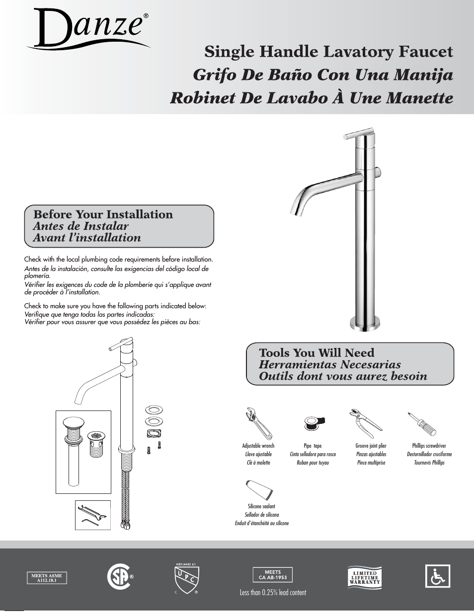 Danze D226058 - Installation Manual User Manual | 5 pages