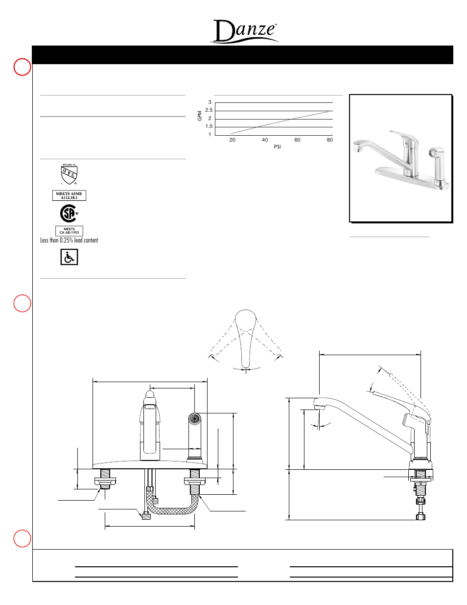 Danze D405512 - Spec Sheets User Manual | 1 page