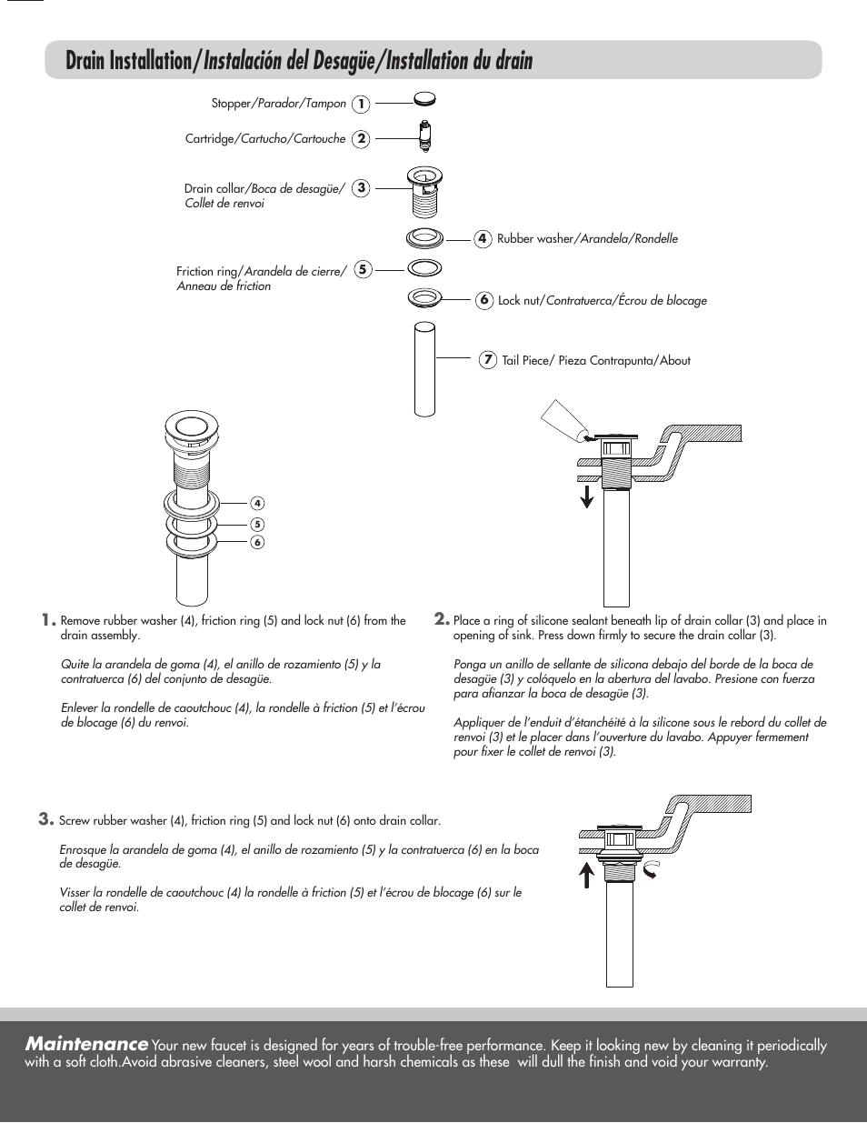Maintenance | Danze D236058_Т - Installation Manual User Manual | Page 4 / 6