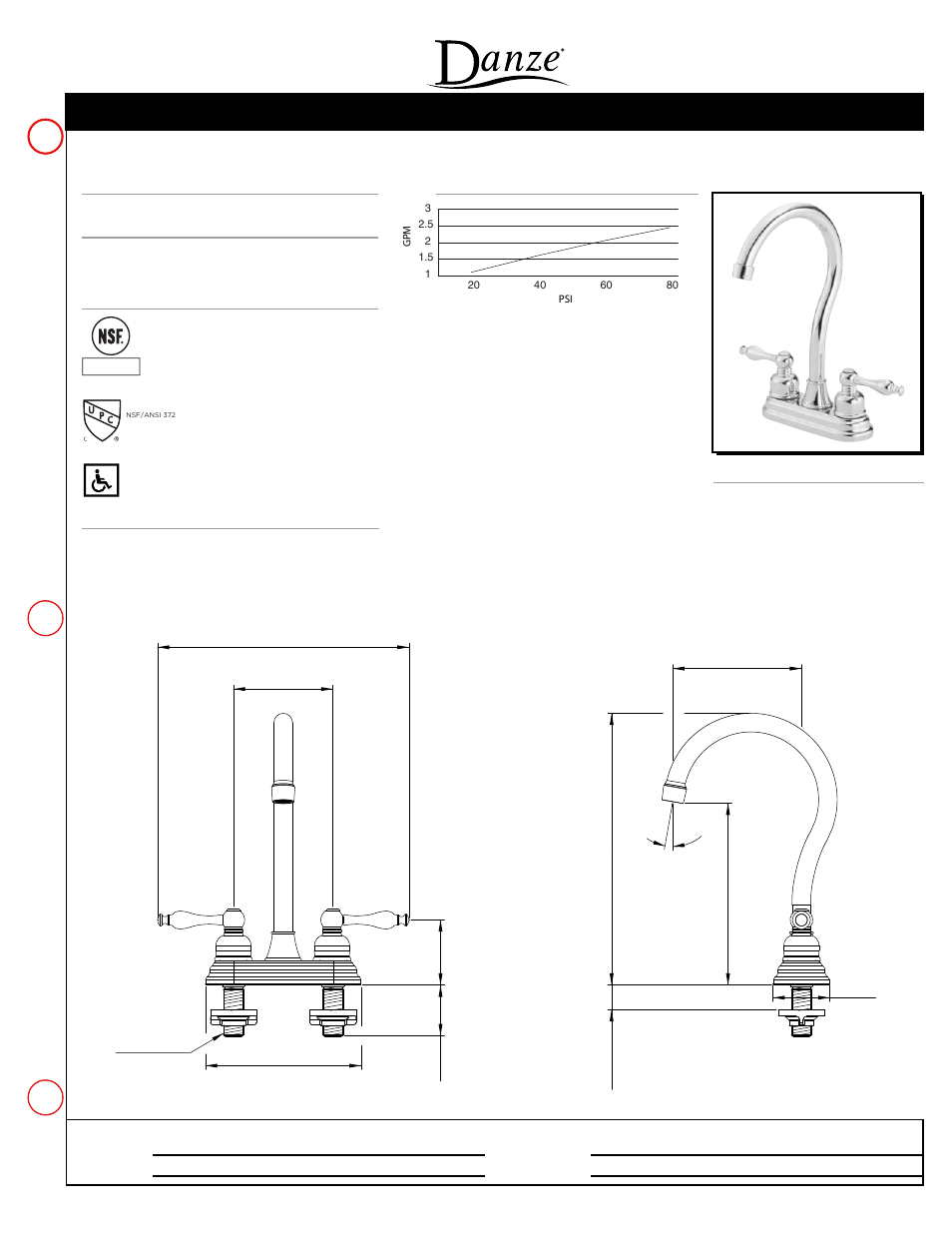 Danze D153555 - Spec Sheets User Manual | 1 page