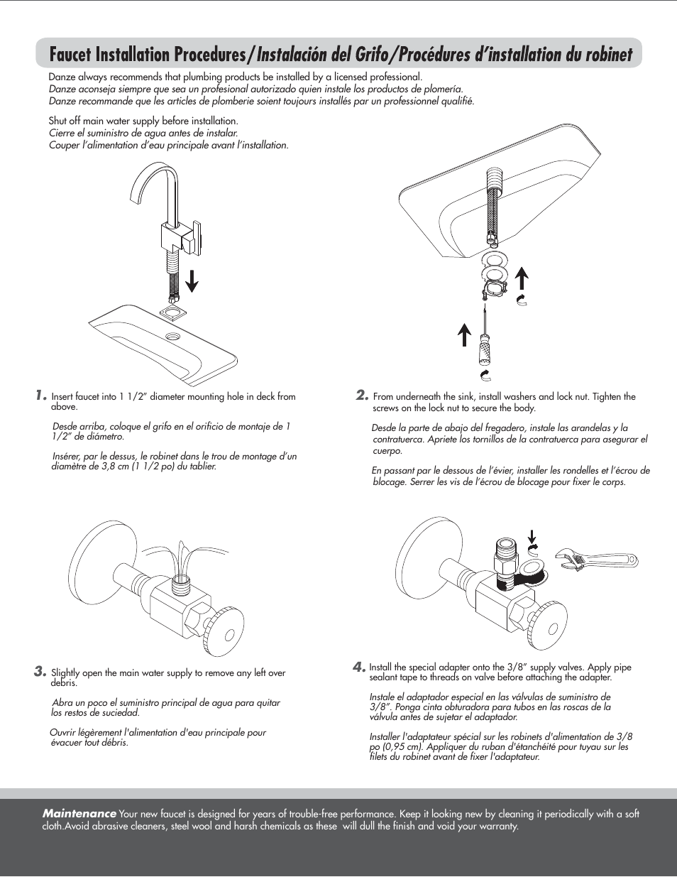 Danze D151544 - Installation Manual User Manual | Page 2 / 5